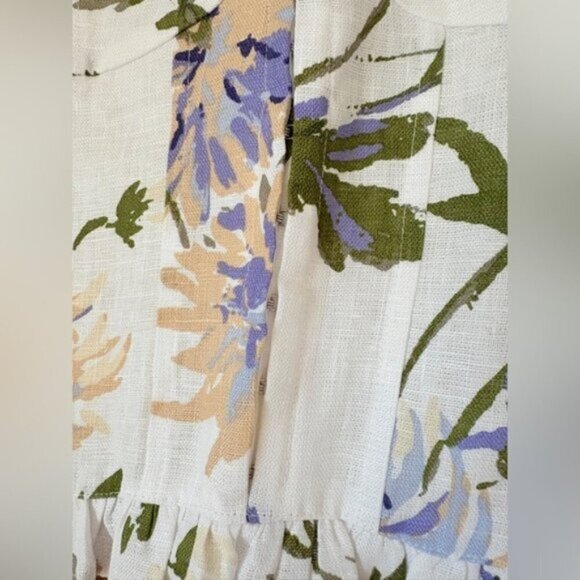 NEW Reformation Anatolia Linen Corset Two Piece Serenity White Floral US 4 UK 8 - Picture 13 of 15